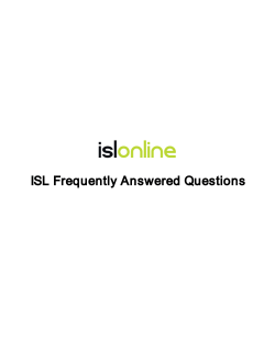 ISL Frequently Answered Questions