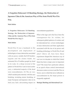 A Forgotten Holocaust: US Bombing Strategy, the