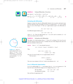 EXAMPLE 5 Finding Differentials of Functions Estimating with