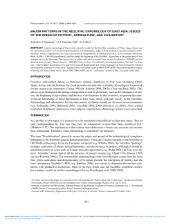 891 MAJOR PATTERNS IN THE NEOLITHIC CHRONOLOGY OF