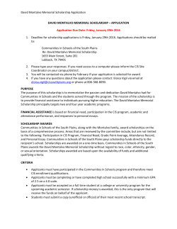 David Montalvo Memorial Scholarship Application
