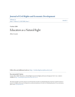 Education as a Natural Right - St. John`s Law Scholarship Repository
