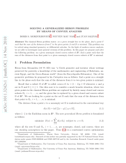 Solving a Generalized Heron Problem by means of Convex Analysis