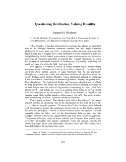 Questioning Retribution, Valuing Humility