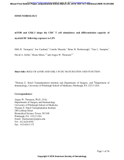Page 1 of 36 IMMUNOBIOLOGY mTOR and GSK-3