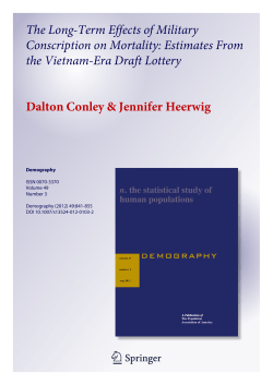 The Long-Term Effects of Military Conscription on Mortality