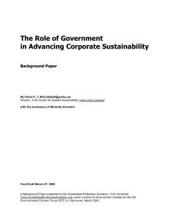 The Role of Government - G8 Information Centre