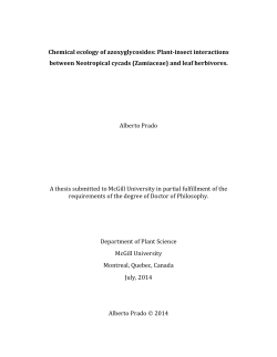 Chemical ecology of azoxyglycosides: Plant