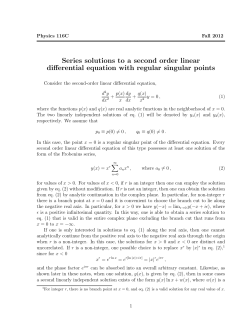 Series solutions to a second order linear differential equation with