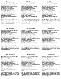 Memorare - CCRNO.org