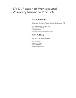 ERISA-fication of Worksite and Voluntary Insurance Products