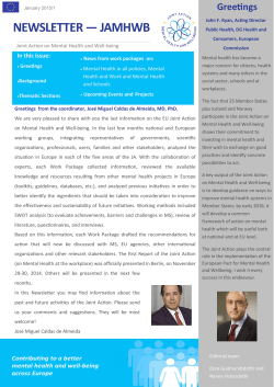 newsletter - Joint Action on Mental Health and Wellbeing