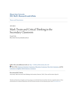 Mark Twain and Critical Thinking in the Secondary Classroom