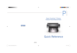 Quick Reference - SureColor P-Series P6000/P7000/P8000
