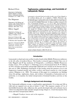 Taphonomy, paleoecoiogy, and hominids of