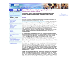 Psychologists Help Protect Children from Harmful Effects