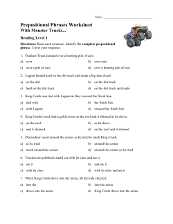 Prepositional Phrases Worksheet