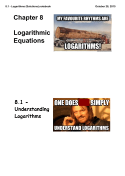 8.1 - Logarithms - Math with Mr. K.