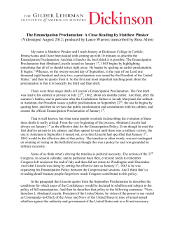 The Emancipation Proclamation: A Close Reading by Matthew