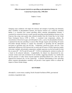 1 Effect of seasonal wind-driven upwelling on phytoplankton