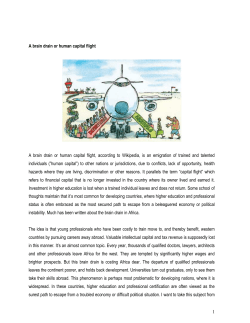 1 A brain drain or human capital flight A brain drain or human capital