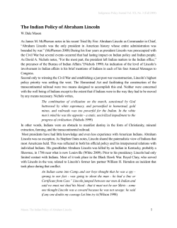 THE INDIAN POLICY OF ABRAHAM LINCOLN