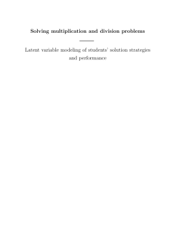 Solving multiplication and division problems Latent variable