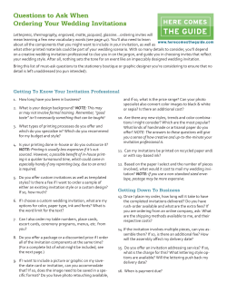 Questions to Ask When Ordering Your Wedding Invitations