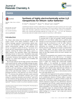 Synthesis of highly electrochemically active Li 2 S nanoparticles for