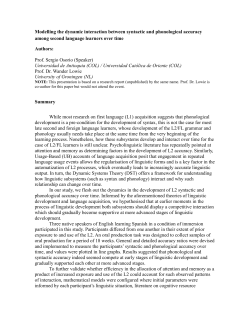 Modelling the dynamic interaction between syntactic and