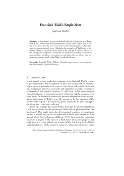Frantisek Wald`s Empiricism
