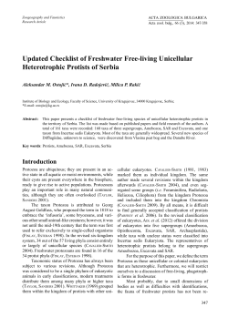 Updated Checklist of Freshwater Free