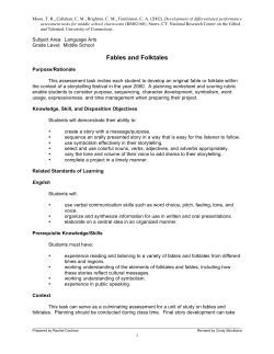 Fables and Folktales Differentiated Performance Assessment Tasks