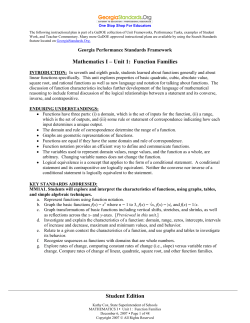 Student Edition Mathematics I &ndash; Unit 1: Function Families