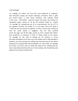 Letter Nostalgia - The Aroostook Review