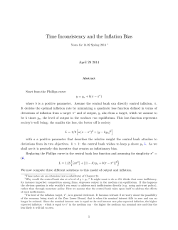 Time Inconsistency and the Inflation Bias