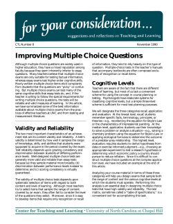 Improving Multiple Choice Questions