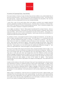 Gyalwang Drukpa as peacebuilder in Hamburg