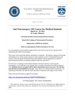 2nd Neurosurgery 101 Course for Medical Students
