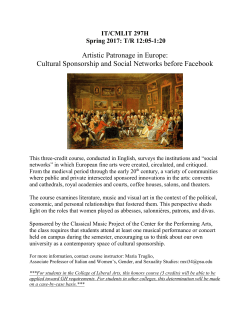 Artistic Patronage in Europe: Cultural Sponsorship and Social