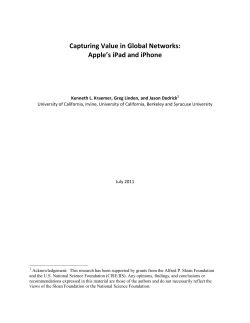 Capturing Value in Global Networks: Apple`s iPad and iPhone