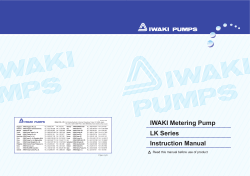 IWAKI Metering Pump LK Series Instruction Manual