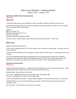 High School / Middle School Announcements