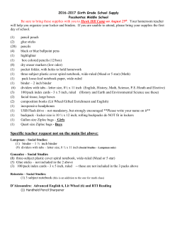 24 pencils (not mechanical) - Pocahontas Middle School PTA