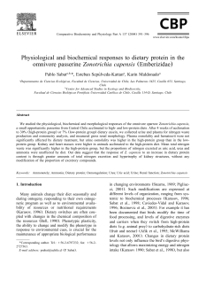 Physiological and biochemical responses to dietary protein in the