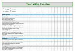 Year 1 Writing Objectives
