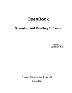 Open Book Scanning and Reading Manual