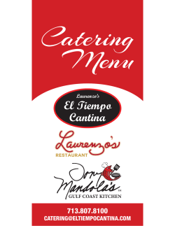 Catering Menu - Tony Mandola`s