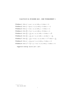 CALCULUS II, SUMMER 2015 - ODE - Mark Hyun
