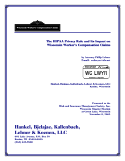 The HIPPA Privacy Rule and it`s Impact on Wisconsin